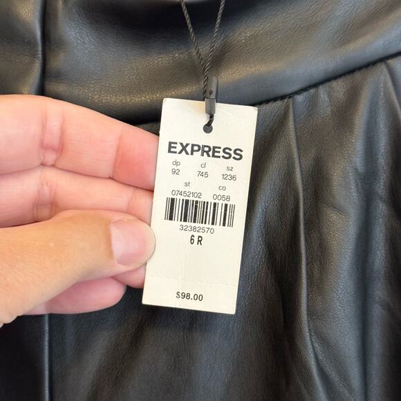 Express Faux Leather Pants Black 6 - Picture 7 of 8